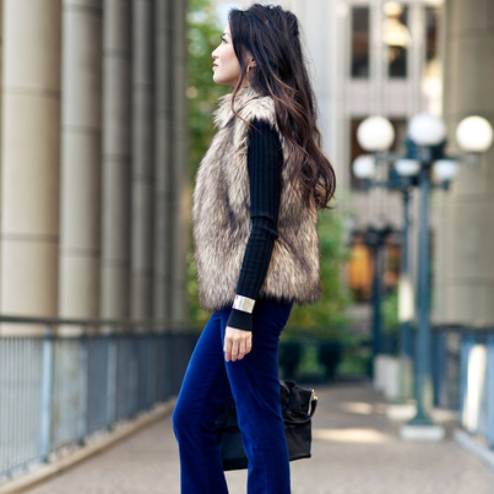 NWOT Woodland Faux Fur vest